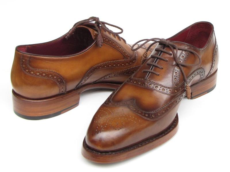 Paul Parkman "027-TAB'' Tobacco Genuine Leather Wingtip Shoes.
